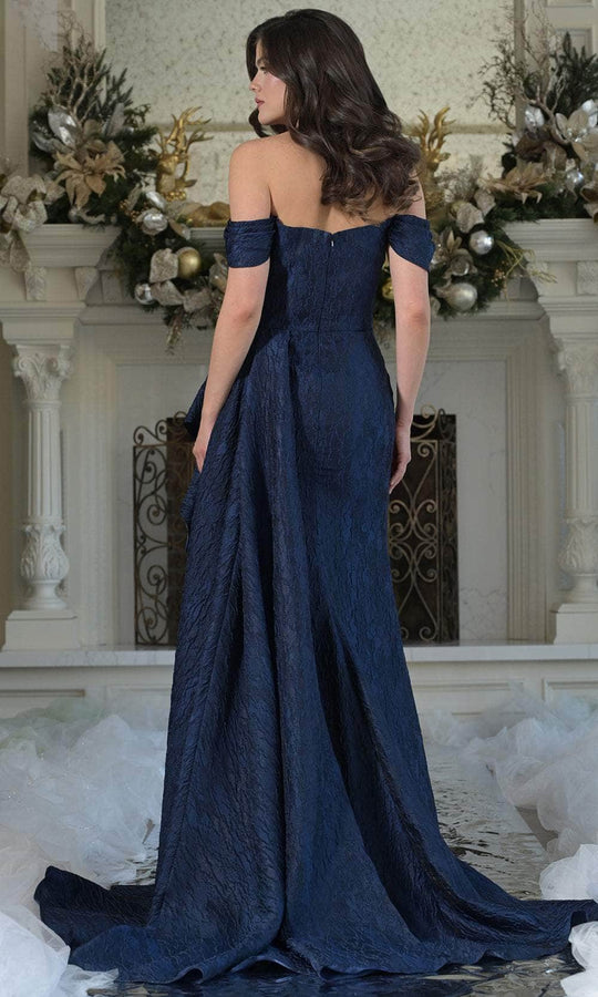 Marsoni by Colors MV1365 - Off Shoulder Textured Sheath Gown