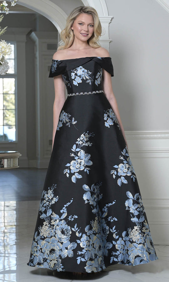 Marsoni by Colors MV1402 - Jacquard Off Shoulder A-Line Dress