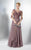 Marsoni by Colors Quarter Sleeve Illusion Bateau Beaded Lace Gown CCSALE 22 / Cappuccino