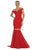 May Queen Bridal - RQ7561 Floral Lace Appliqued Lattice Trumpet Bridal Gown Prom Dresses 4 / Red