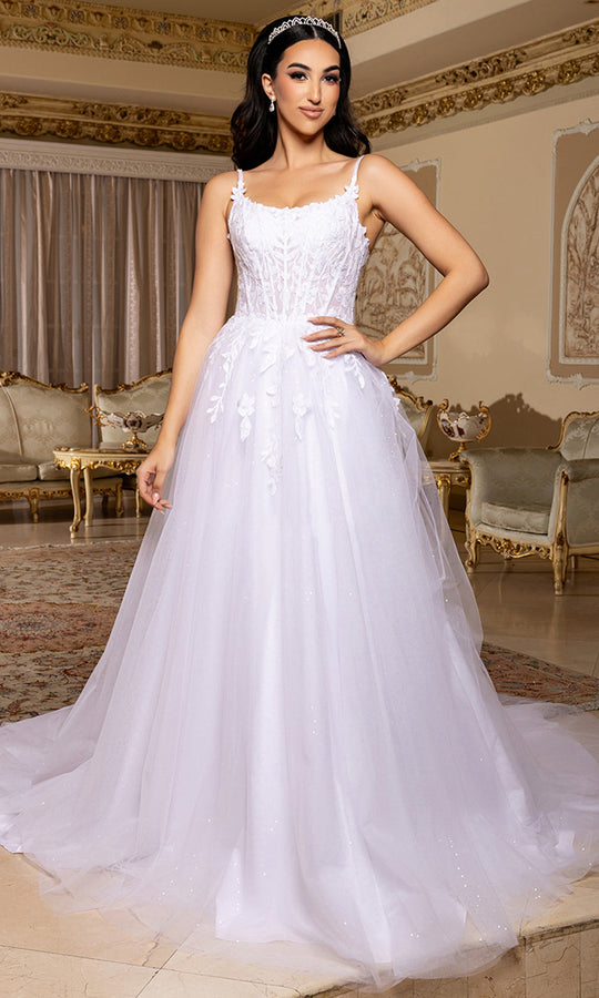 May Queen Bridal RQ8273 - Sleeveless Scoop Neck Gown with Appliques