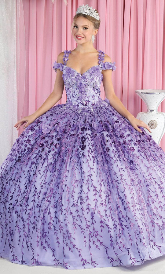 May Queen LK172 - Cold Shoulder Quinceanera Ballgown