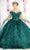 May Queen LK184 - Off-Shoulder 3D Floral Embellished Ballgown Quinceanera Dresses 2 / Huntergreen