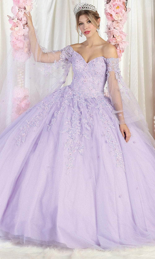 May Queen LK187 - Off Shoulder Embroidery Quinceanera Gown