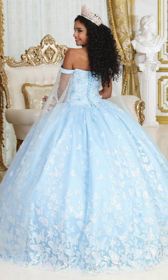 May Queen LK197 - Feather Trimmed Ballgown