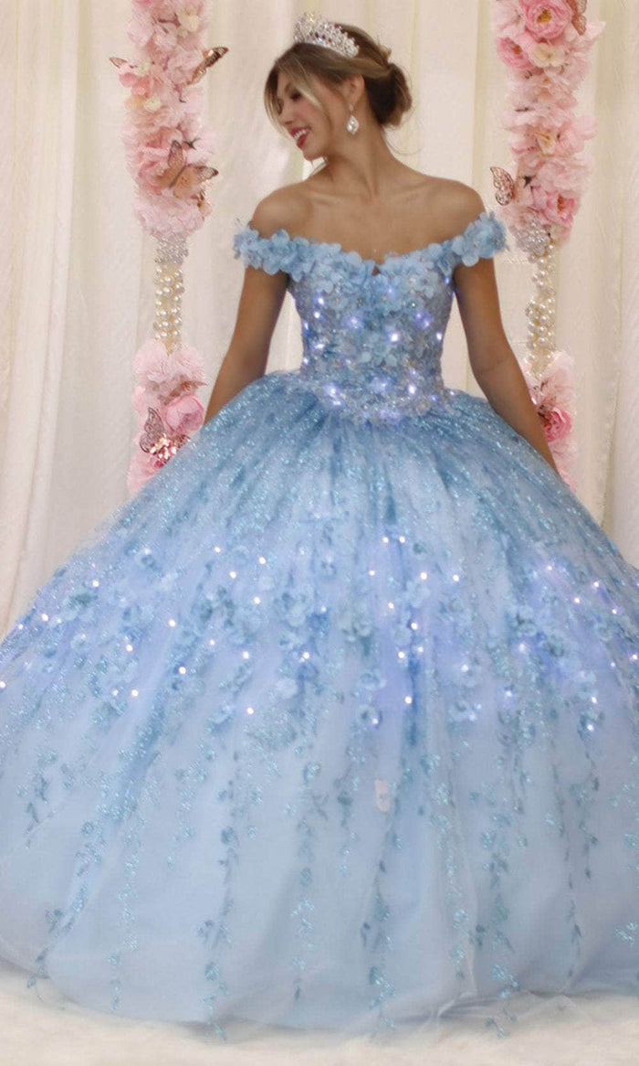May Queen LK198 - Off Shoulder Glittered Ballgown Quinceanera Dresses