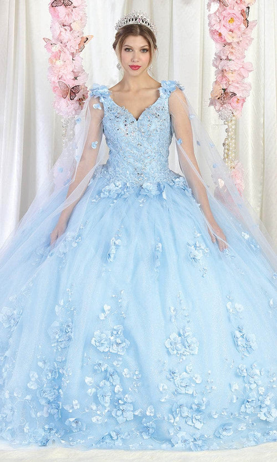 May Queen LK199 - Floral-Detailed Quinceanera Gown