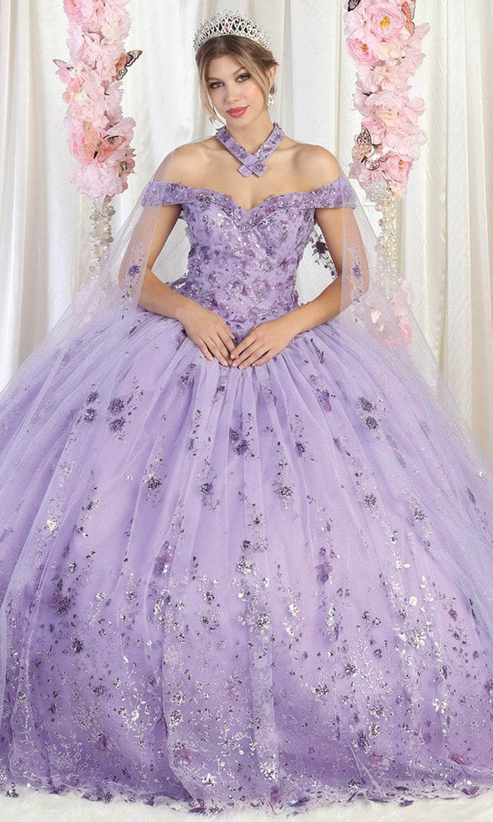 May Queen LK202 - Quinceanera Gown with Choker Necklace Ball Gowns 4 / Lilac