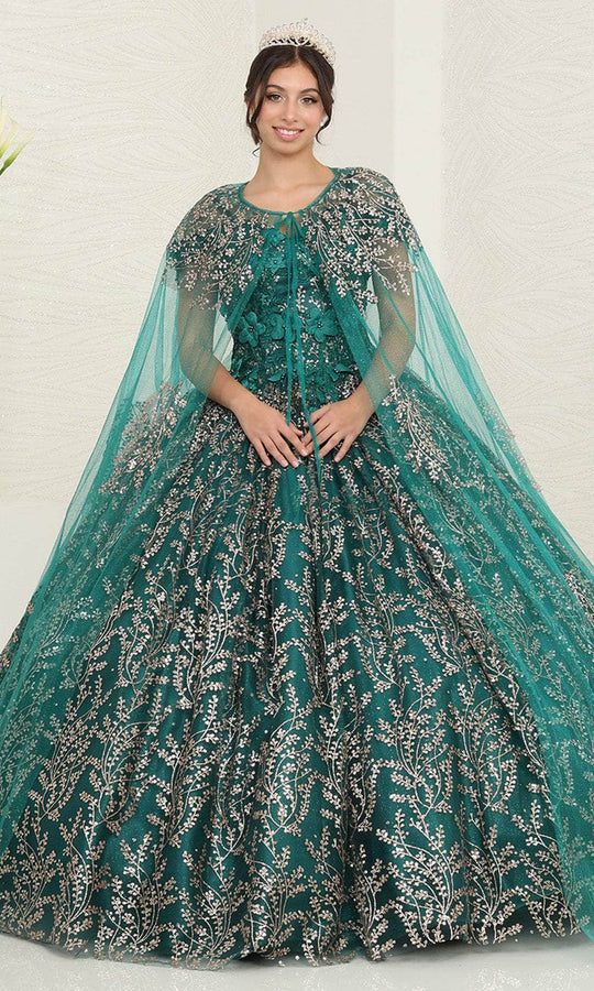 May Queen LK204 - Off Shoulder Applique Ballgown