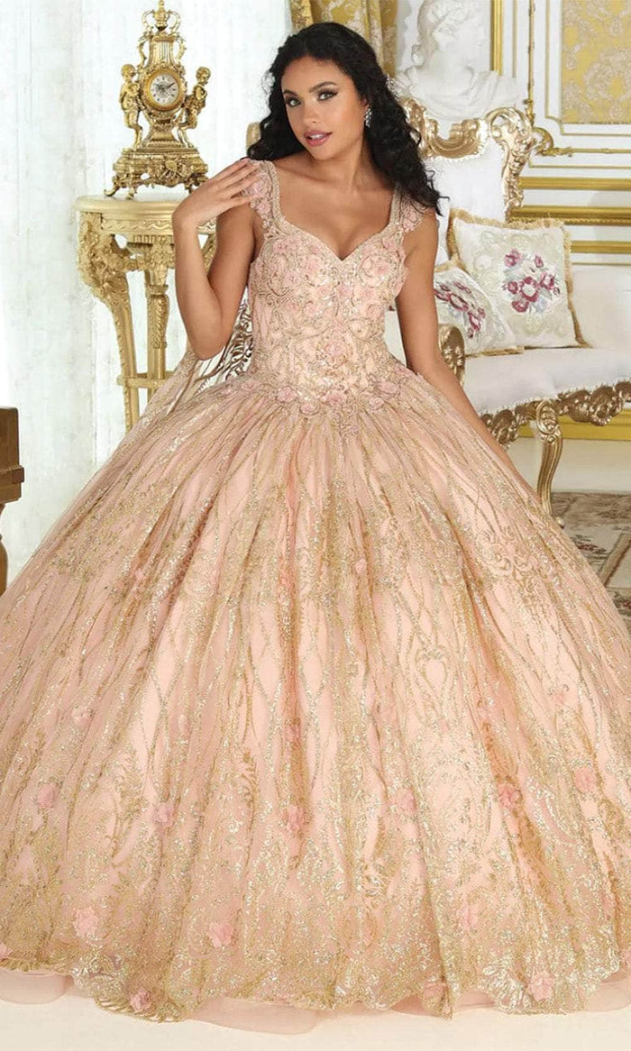 May Queen LK207 - Floral Detailed Ballgown Ball gowns 4 / Rose Gold