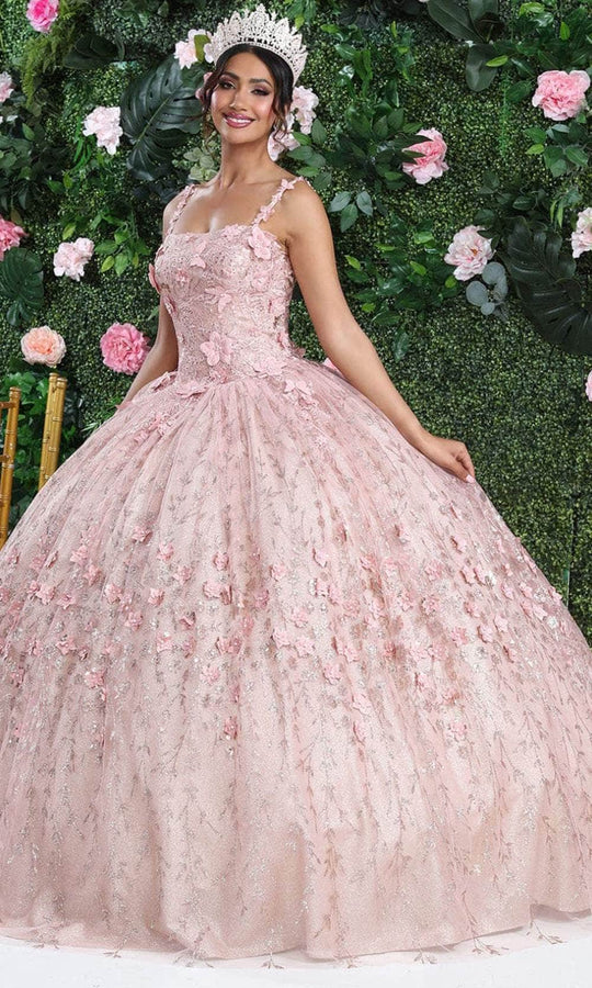 May Queen LK208 - Floral Glitter Ballgown
