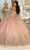May Queen LK211 - Cape Sleeves Glitter Ballgown Quinceanera Dresses