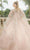 May Queen LK212 - Cape Sleeve Beaded Ballgown Ball Gowns