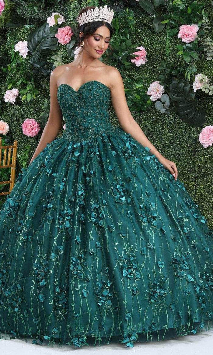 May Queen LK217 - Lace Sweetheart Ballgown Quinceanera Dresses 4 / Hunter Green