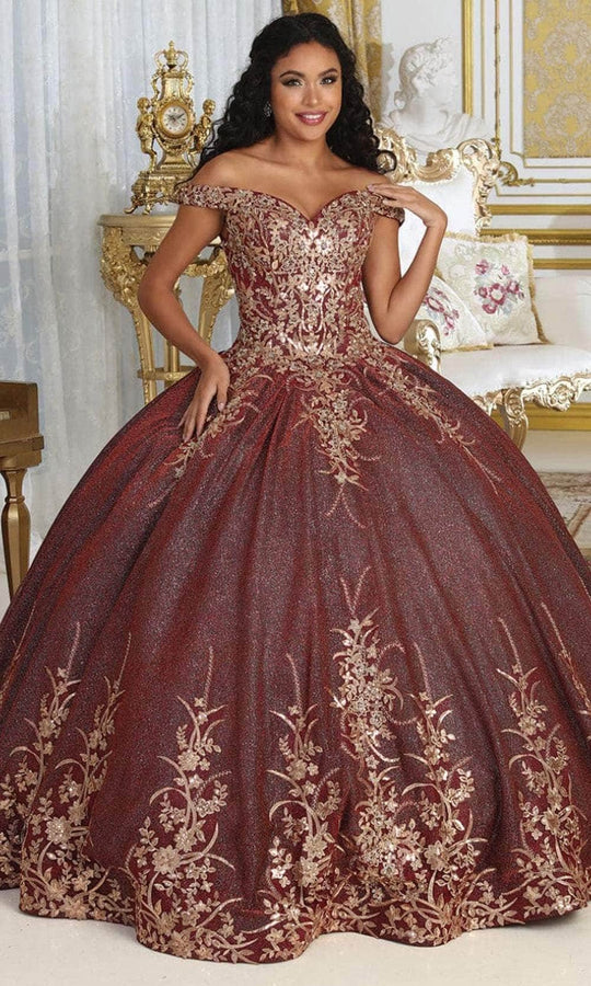 May Queen LK220 - Off Shoulder Applique Ballgown