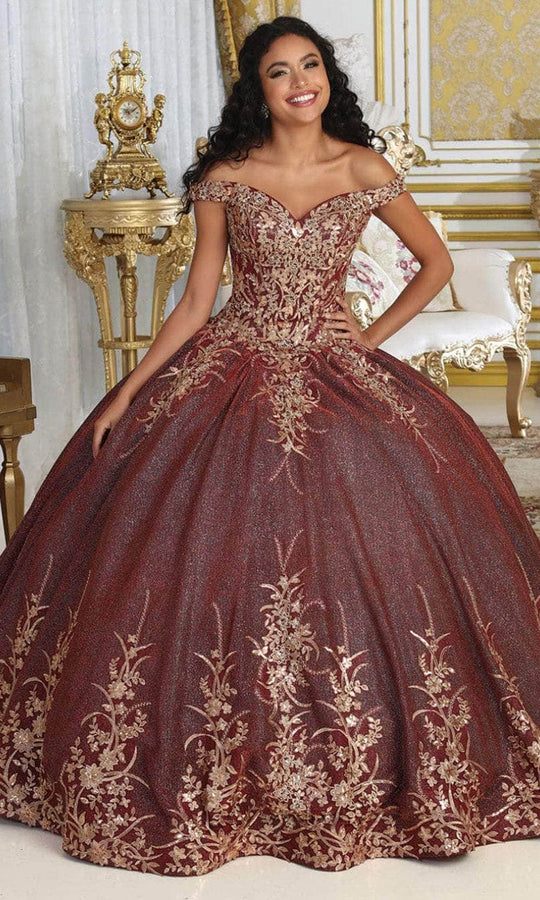 May Queen LK220 - Off Shoulder Applique Ballgown
