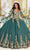 May Queen LK221 - Cape Sleeve Corset Ballgown Quinceanera Dresses 4 / Hunter Green