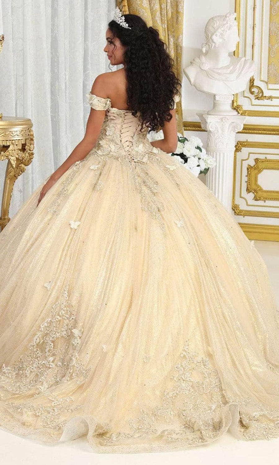 Quince Dama Dresses - Short Quinceanera Dresses in Color Champagne