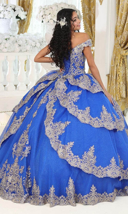 May Queen LK234 - Embroidered Mesh Ballgown