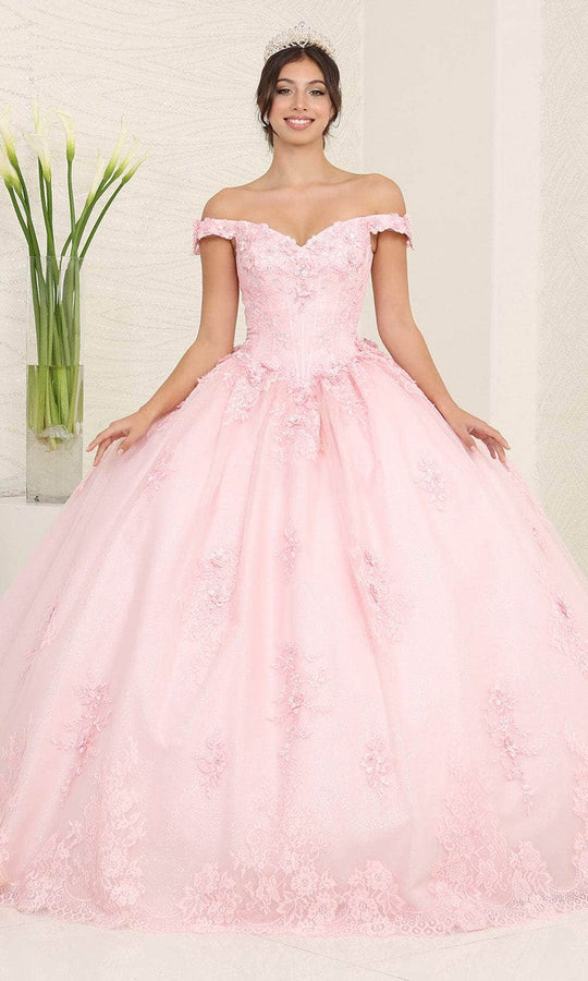 May Queen LK260 - Off Shoulder Floral Ballgown
