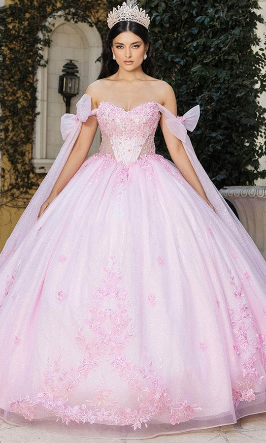 May Queen LK263 - Floral Embroidery Basque Ballgown