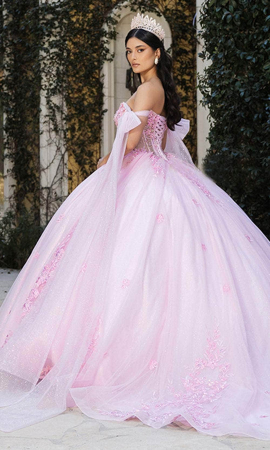 May Queen LK263 - Floral Embroidery Basque Ballgown