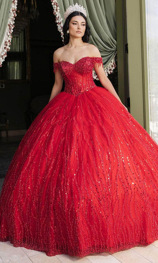 May Queen LK264 - Sequin Basque Ballgown