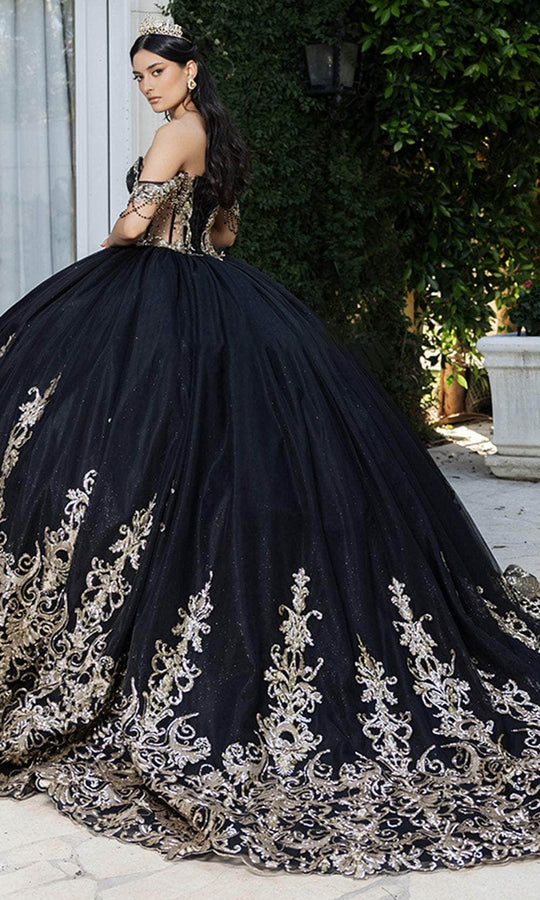 May Queen LK267 - Sequin Illusion Ballgown