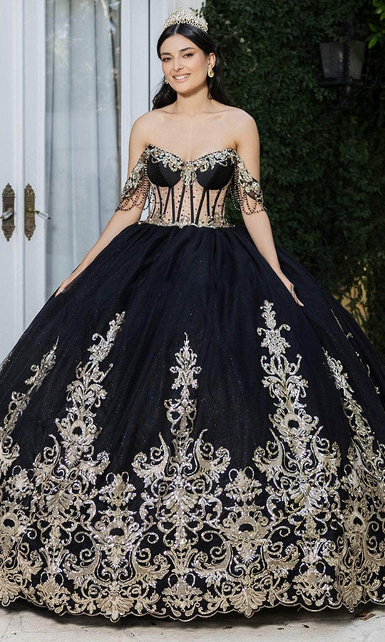 May Queen LK267 - Sequin Illusion Ballgown