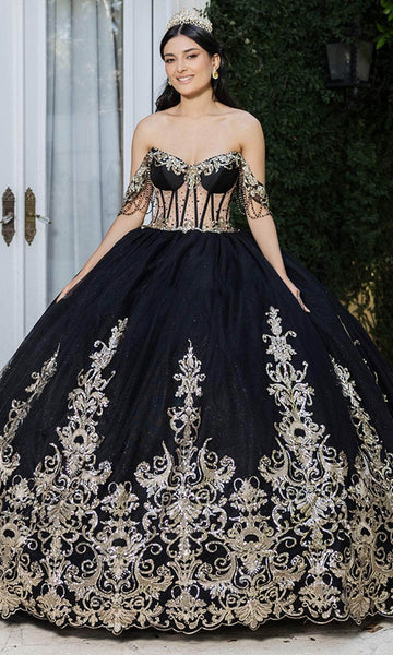 black quince dress Black Ball Gown Off The Shoulder Quinceanera Dresses With Bowknot Black / 6 main image 0