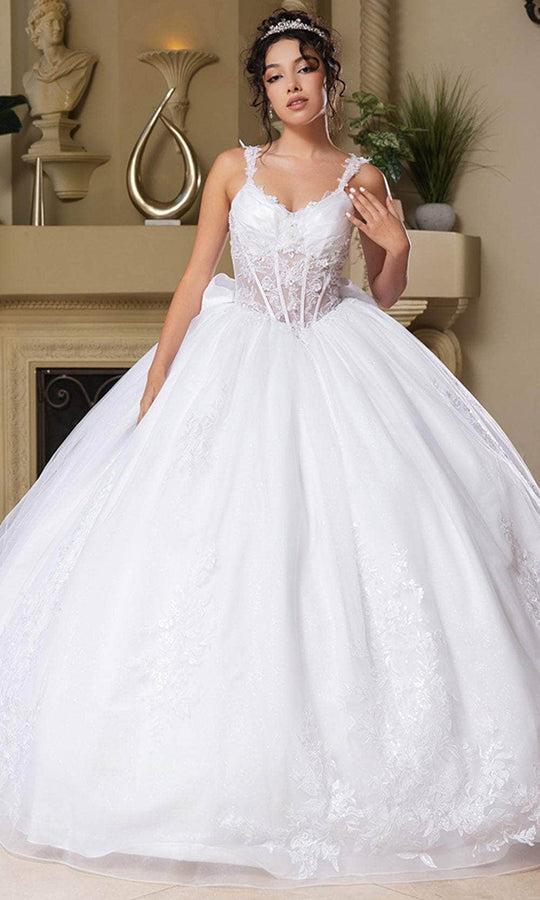 May Queen LK269 - Floral Lace Ballgown