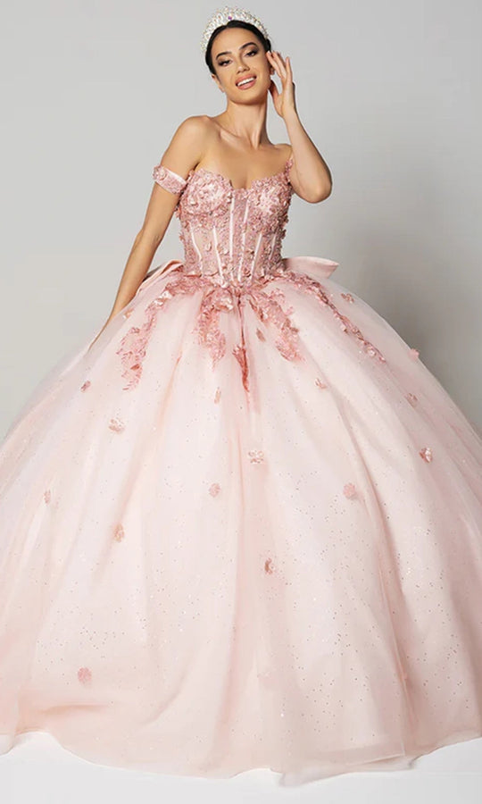 May Queen LK278 - Sheer Corset Sweetheart Ballgown