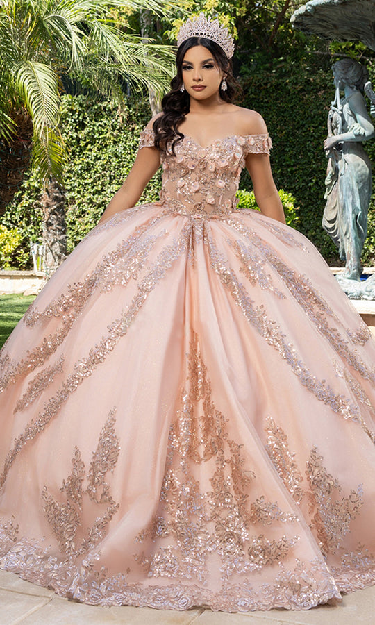 May Queen LK285 - Petal Train Embellished Sweetheart Ballgown