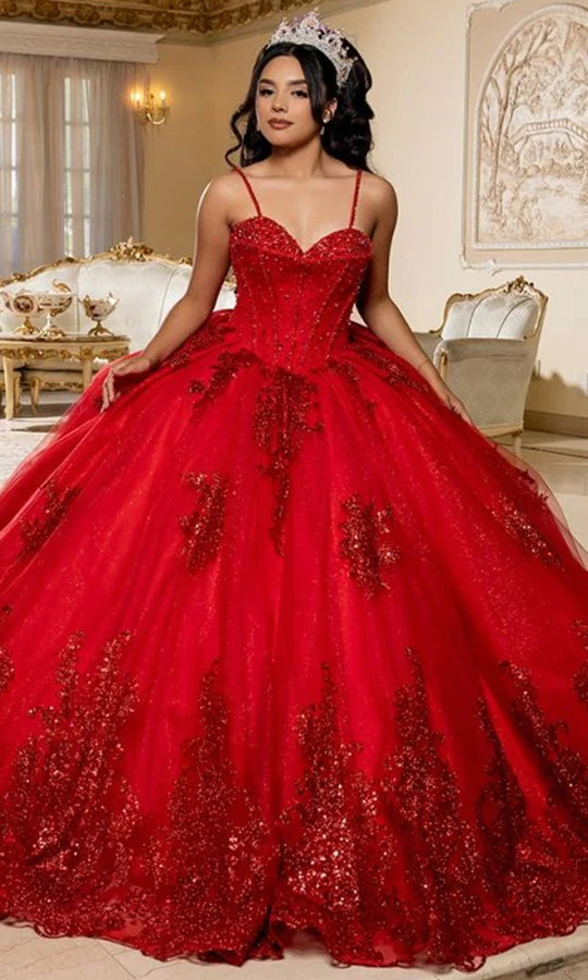 May Queen LK287 - Sweetheart Beaded Corset Quince Ballgown
