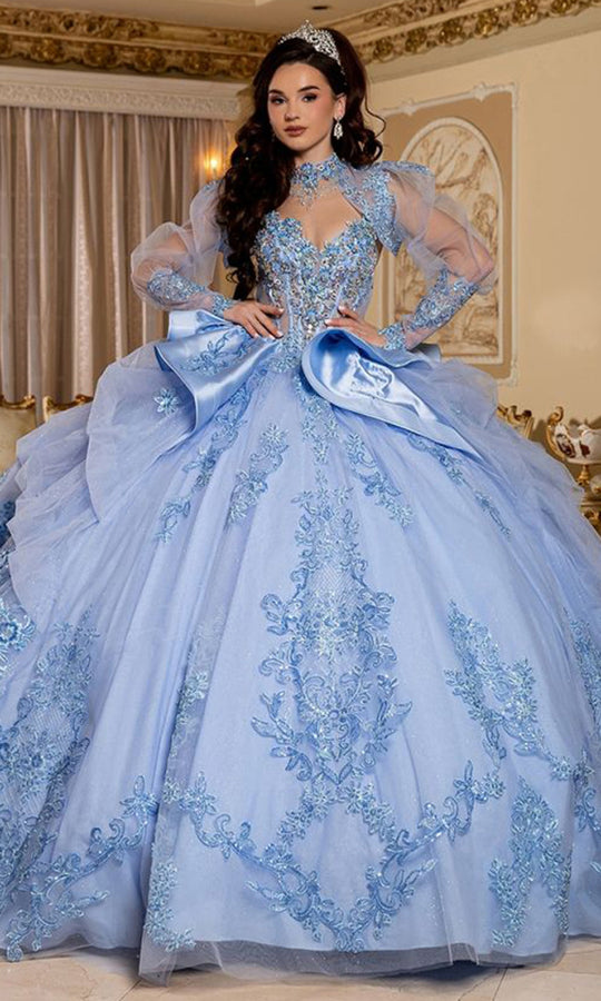 May Queen LK299 - Embellished Tiered Prom Gown