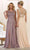 May Queen - MQ1563 Scallop Lace Illusion High Slit Chiffon Gown Mother of the Bride Dresses