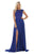 May Queen - MQ1563 Scallop Lace Illusion High Slit Chiffon Gown Mother of the Bride Dresses 4 / Royal