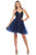 May Queen MQ1693 - Appliqued A-Line Tulle Cocktail Dress Cocktail Dresses 2 / Navy