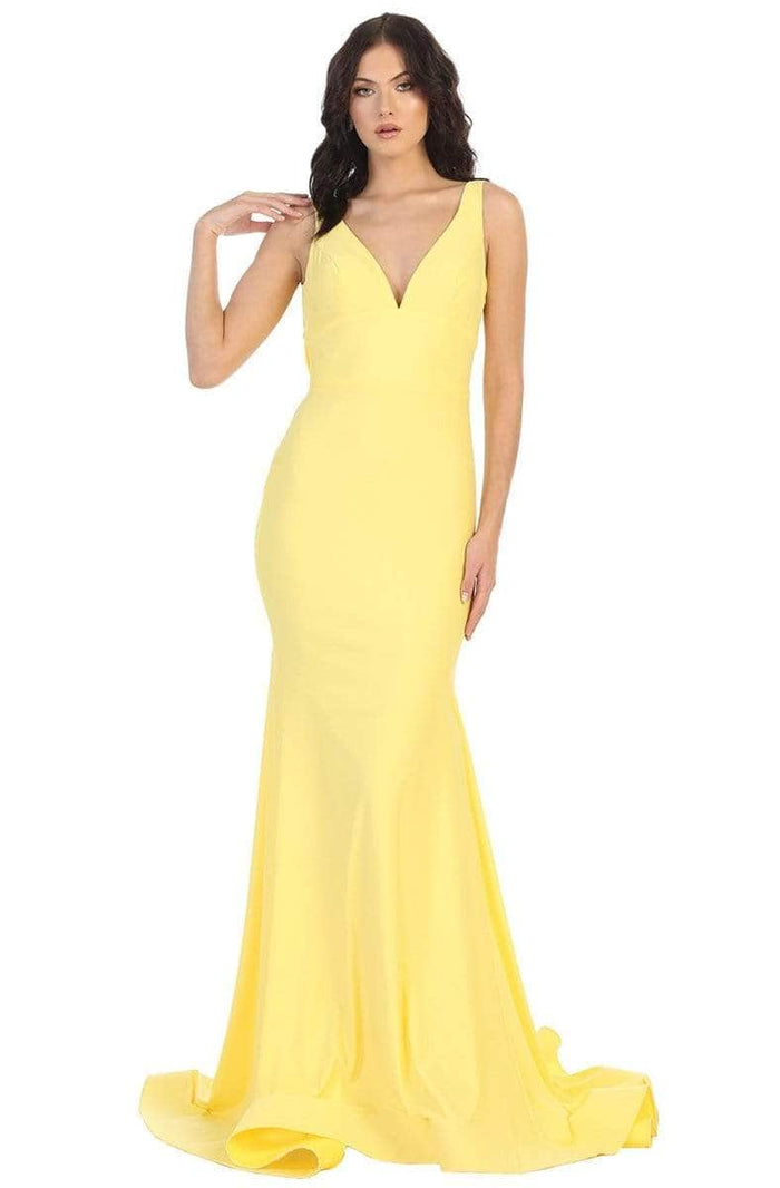 May Queen MQ1719 - Sleeveless Trumpet Evening Dress Evening Dresses 20 / Yellow