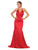 May Queen - MQ1779 Embellished V-neck Trumpet Dress Evening Dresses 4 / Red