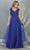 May Queen MQ1799 - Cap Sleeve Lace Evening Dress Evening Dresses 16 / Burgundy