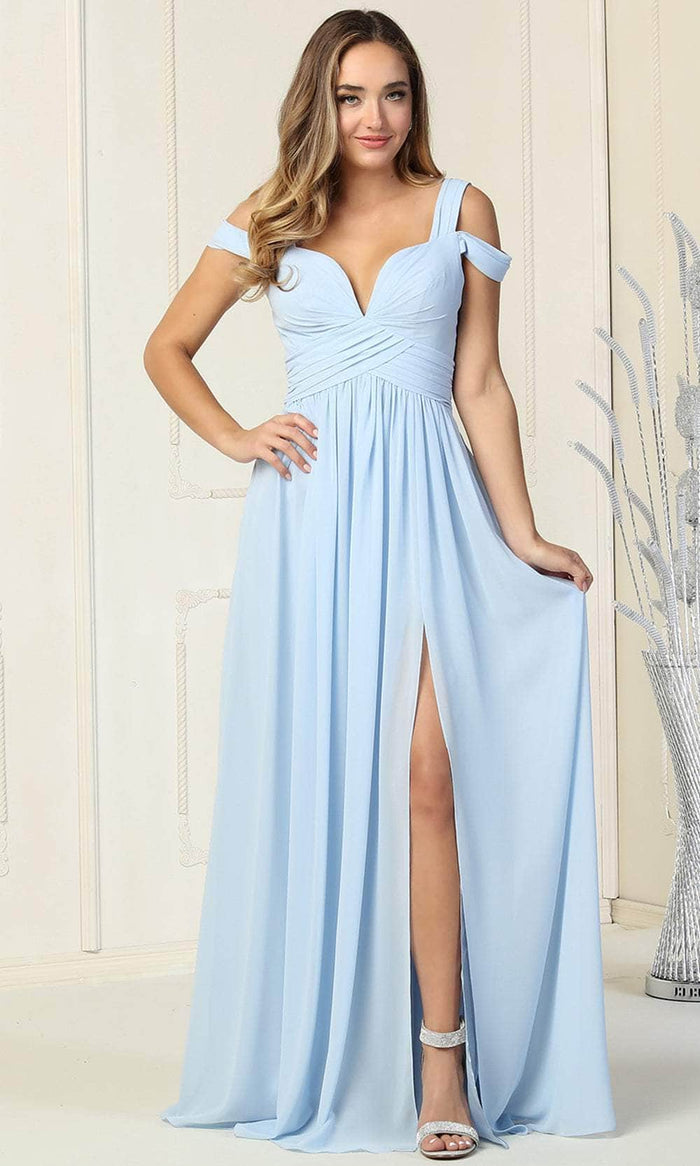 May Queen MQ1848 - Cold Shoulder Prom Dress Evening Dresses 4 / Babyblue