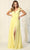 May Queen MQ1848 - Cold Shoulder Prom Dress Evening Dresses 4 / Yellow