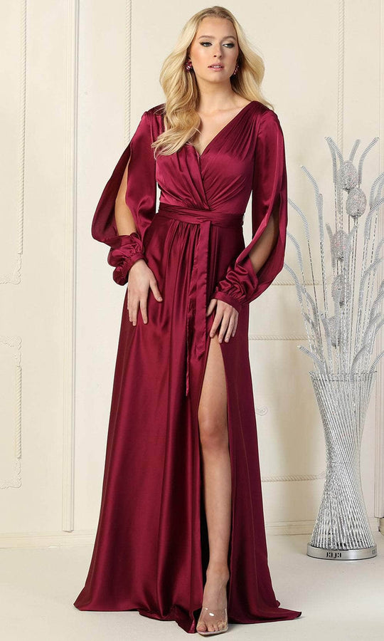 May Queen MQ1857 - Split Bishop Sleeve Formal Dress