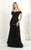 May Queen MQ1867 - Embroidered Accented Evening Gown Prom Dresses 4 / Black
