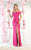 May Queen MQ1870 - Off Shoulder Sheath Long Dress Prom Dresses 4 / Fuchsia