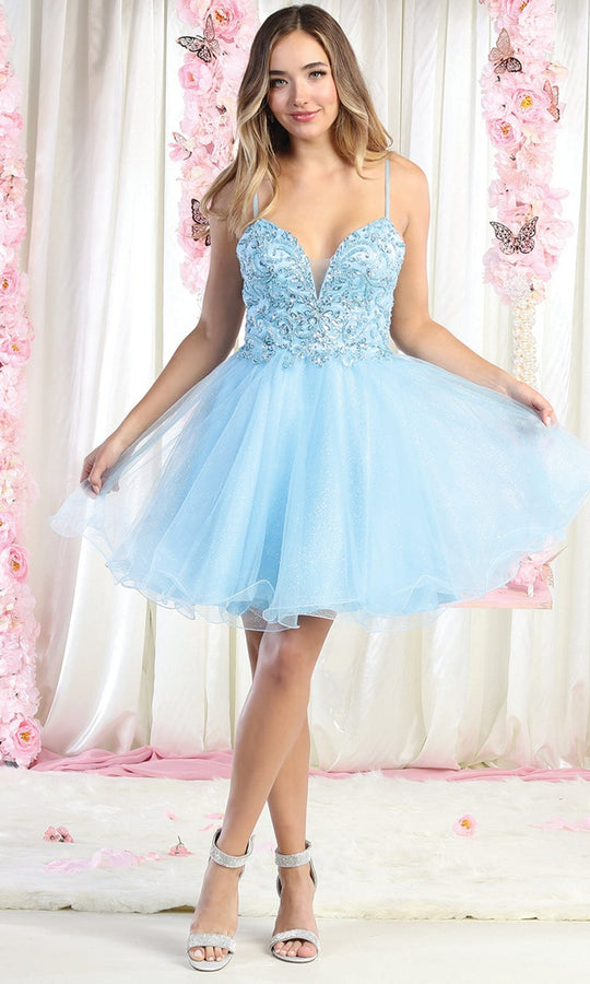 May Queen MQ1888 - Beaded Bodice Cocktail Dress