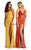 May Queen MQ1899 - Cowl Neck Ruched Evening Gown Evening Dresses 2 / Mustard