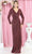 May Queen MQ1924 - V-Neck Glittered Formal Gown Mother of the Bride Dresses S / Burgundy
