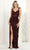 May Queen MQ1957 - Sequin Embellished V-Neck Evening Dress Special Occasion Dress 4 / Burgundy